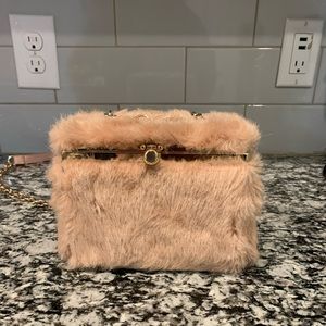 Pink Faux Fur Zara Purse